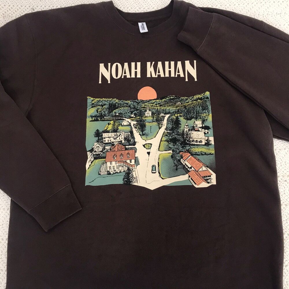Noah Kahan Greetings From Strafford Crew Sweatshirt Mens L Brown Graphic Indie